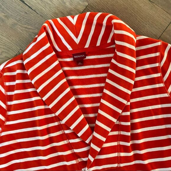 Merona Red White Striped Sweater Size XL - Picture 6 of 7
